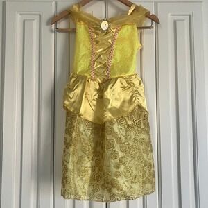 Disney Princess Yellow Satin Floral Costume Dress Size‎ 4-6X